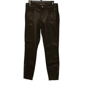 White House Black Market dark brown faux leather skinny pants size 4 NWOT